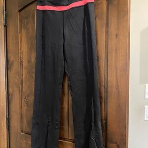 Black Yoga Pants with pink Waistband